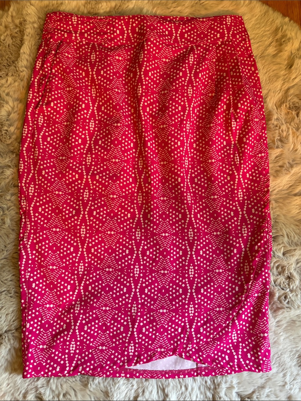 Women's Fuchsia Printed Pencil Skirt